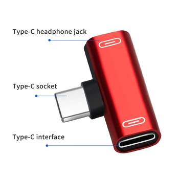 AN+ 2-in-1 Tips-C Vīriešu Tips-C USB Sieviešu Austiņu Pārveidotājs, USB Savienotājs Tips-C, Audio Un Uzlādes Adapteris Smart tālruni