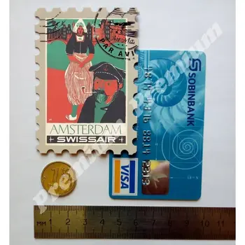 Amsterdamas suvenīru magnēts vintage tūrisma plakāts