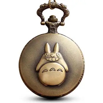 Anime Animācijas Totoro Kabatas Pulksteņu Ķēdes Kaklarota Retro Kabatas Pulksteņi, Kvarca Kulons Bērniem Dāvanas Relogio De Bolso reloj