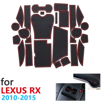 Anti-Slip Gumiju Kausa Pildītās Durvis Groove Mat Lexus RX RX270 RX350 RX450h 270 350 450h 2010~. gadam Piederumi mat tālruni