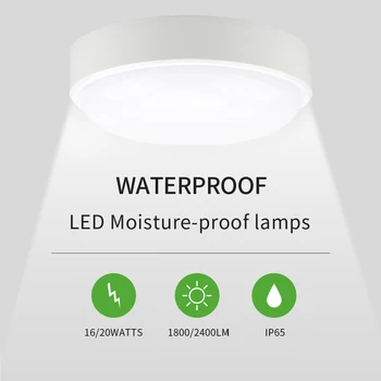 Apaļa / Ovāla LED Mitrumu Griestu Lampa IP65 Waterproof Vannas istaba Āra Dārza Pagalmā Lampas, 16W 20W Modernās Sienas Lampas Gaismas
