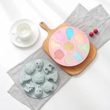 Apaļā pet rīsu kūka pelējuma bērnu uztura bagātinātāju pieņemšanas pelējuma kūka šokolāde izdomājums 3D silikona veidnē steamable cepšanas rīku