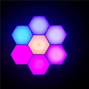 App Bluetooth Coloful Kvantu Gaismas Smart Home Sešstūra Šūnveida Radošo Sienas Gaismas Apvienojums Līmēšana Guļamistabas Gultas Lampa
