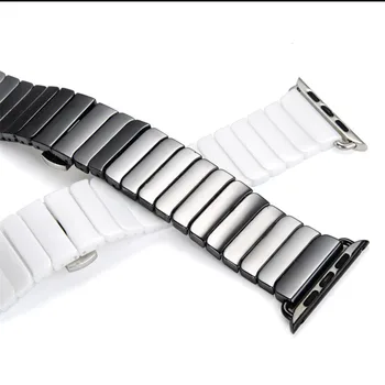 Apple skatīties joslas 44mm 40mm correa grezns keramikas watchband par iwatch pulseira Series 5 4 3 2 siksnas 42mm 38mm cinturino