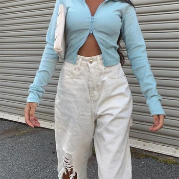 Augsta Vidukļa Ripped Džinsi Kravas Bikses Sieviešu Modes Baltās Krāsas Džinsi, Streetwear Vintage Taisni Gadījuma Harajuku Classic Džinsa Bikses