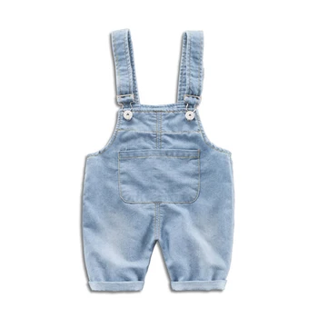 Baby Girl Apģērbu Cute Salds Zils Jumpsuits Modes Vienkāršu, Vienkrāsainu Zēni Mazgā Džinsus Vai Vasarā Gadījuma Džinsa Romper Siksna Šorti