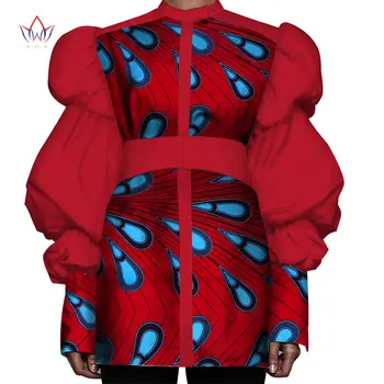 Bintarealwax Āfrikas Vasks Top Sievietēm Dashiki Laternu Piedurknēm Āfrikas Apģērbu Plus Lieluma Tradicionālo Āfrikas Apģērbu WY3000