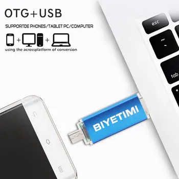 Biyetimi Izmantot Android OTG USB Flash Drive Pen Drive 4gb 8gb 16gb 32gb 64gb USB 2.0 Pendrive Ādas gadījumā Micro USB Stick
