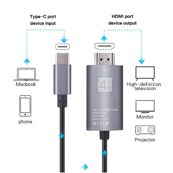 Bkscy USB-C HDMI Kabeli HDTV C Tipa Hdmi Adapteri, par Lenovo ThinkPad X1 MacBook Pro Samsung S8 S9 NOTE8 Usb-Hdmi c