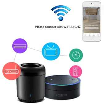 Broadlink, ir pults Hub Saderīgs ar Alexa, RM4 mini RM Mini3 Smart Mājas Wi-Fi ir Iespējots Centrālās Universālā Tālvadības pults