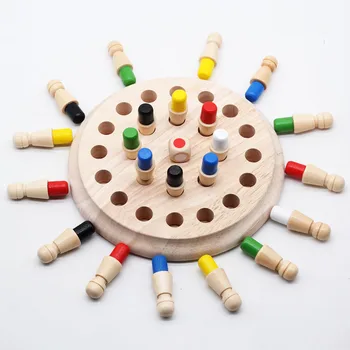 Bērni puse spēle, koka atmiņas spēles spēle jautru galda spēli izglītības krāsu kognitīvo spēju ģimenes rotaļlietas
