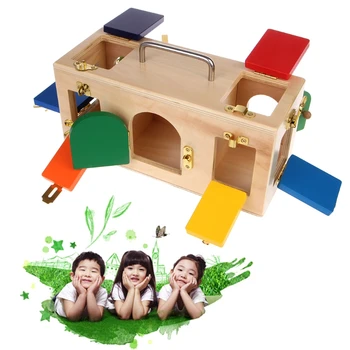 Bērniem Patīk Interesanti Montessori Krāsains Lock Kaste Bērniem Bērnu Pirmsskolas Izglītības Mācību Rotaļlietas