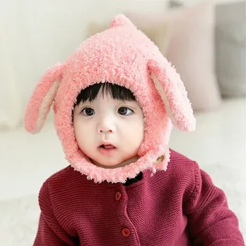 Bērnu cepure Rudens ziemas baby ausu cepuri 1-2 gadiem jauki jaundzimušo zēnu un meiteņu siltu kapuci