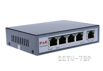 CCTV 4-Port 10/100M PoE Net Switch/Hub Power Over Ethernet PoE&Optiskās Pārraides IP Kameras Sistēma Tīkla Komutatori
