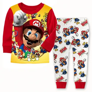 Cartoon Kids Toddler Zēni Super Mario Sleepwear Naktsveļu Pidžamas Komplekti, Bērnu Apģērbi 1-7Y