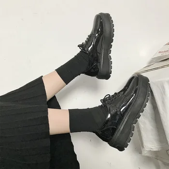 Cresfimix sapatos femininos sieviešu ikdienas black paslīdēt uz vienotas platformas kurpes lady ērti pu ādas pavasara vasaras kurpes a574