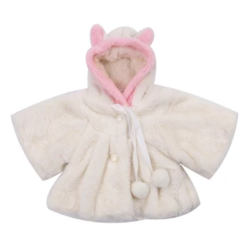 Cute Baby Toddler Meitene Drēbes, Siltu Vilnas Ziemas 3D Auss Mētelis Snowsuits Jaka, Apmetnis Bērniem, Baby Meiteņu Drēbes