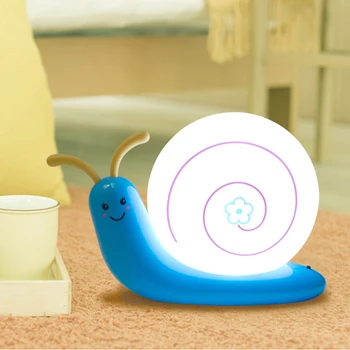 Cute Karikatūra LED Gliemeža Blakus Galda Lampas Bērnu Guļamistaba Dekorēšana USB Lādējamu Sienas Guļ Nakts Gaismas Bērniem Bērniem