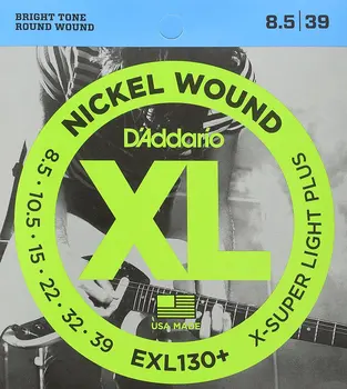 D'Addario EXL130+ Niķeļa Brūces Elektrisko Ģitāru Stīgas, Extra-Super Gaismas Plus, 8.5-39