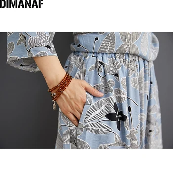 DIMANAF Plus Lieluma Divas Gabals, kas Atbilstu Sieviešu Apģērbu Vinatge Drukāt Eleganta Dāma, Topi Krekls Veļa Vaļīgas Bikses Sieviešu Vasaras Uzvalks