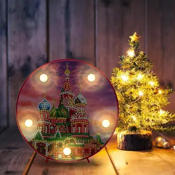 DIY Dimanta Krāsošana LED Lampas Daļēju Urbt Īpaša Forma, Nakts Apgaismojums, Ziemassvētku rotājums mājās, Guļamistaba Bērniem, Dāvanu