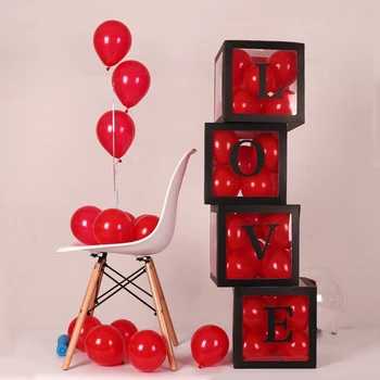 DIY Pārredzamu Balonu Kārbas Bloki Lateksa Balonu Kārbas Kāzu Valentīna Dienā, Dzimšanas dienas svinības Apdare Baby Dušas Piederumi