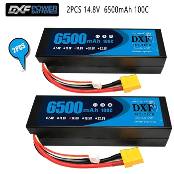 DXF Lipo Akumulatoru 2S 3S 4S 7.4 V PAR 11,1 V un 14.8 V 5200Mah 6750Mah 6500Mah 50C 100.C 200C par Rc 1/8 1/10 Bagijs Kravas Auto Off-Road Dūkoņa