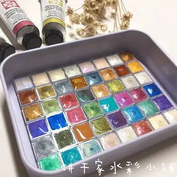 Daniel Smith Perlamutra 48 krāsas, Akvareļu krāsas Flash krāsošanas piederumi Pilnu Krāsu ūdens krāsu krāsu ar skārda kastē acuarelas