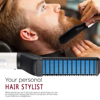 Daudzfunkcionāls Matu Ķemme Bārdas Matu Iztaisnotājs Iztaisnot Ķemme Matu Curler Ātri Hair Styler Vīriešiem Ātru Matu Vīrietis Valde