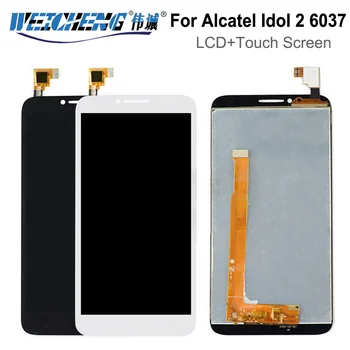 Displeja par Alcatel Elks 2 6037 LCD Alcatel One Touch Idol 2 Displejs OT6037 Elks 2 6037 LCD skārienekrānu, Bezmaksas piegāde