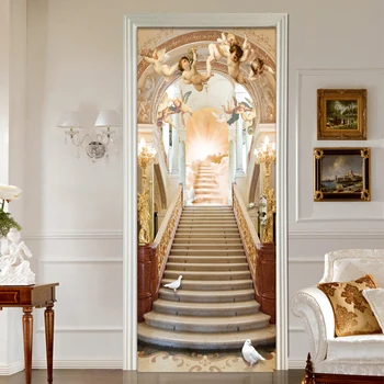 Eiropas Stila Eņģeli, Kāpnes, Foto Tapetes Dzīvojamā Istabā Viesnīcā Telpu Paplašināšanas 3D sienas Sienas Uzlīmes PVC Pašlīmējošas Papīra Sienas