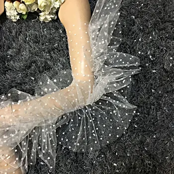 Elegants sieviešu Dot Drukas Acs Gari Cimdi ar Ruffles Melns, Foto Aksesuārus, Kostīmu Piederumu Fingerless Sexy Ilgi Cimdi 2020
