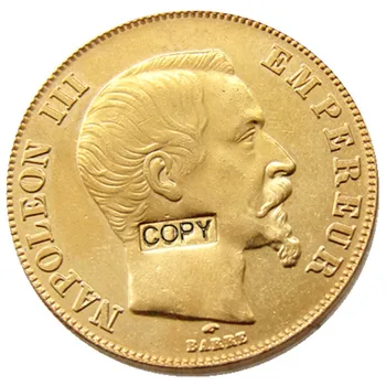 Francija 1855 - 1859 A B 8pcs 100 Franku Zelta Pārklājumu Kopēt Rotā Monētas