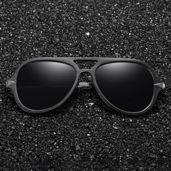 GM Vintage Black Koka Rāmja Saulesbrilles Bambusa Galsses Vīriešiem Polarizētās UV Aizsardzību, Roku darbs, Koka Saulesbrilles