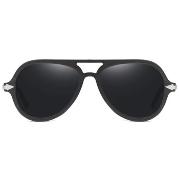 GM Vintage Black Koka Rāmja Saulesbrilles Bambusa Galsses Vīriešiem Polarizētās UV Aizsardzību, Roku darbs, Koka Saulesbrilles