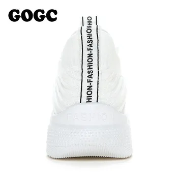 GOGC Dāmas platforma čības sieviešu dzīvoklis Kurpes sieviešu slipony sieviete baltā apavi Sporta Apavi Cēloņu Kurpes apavi G682