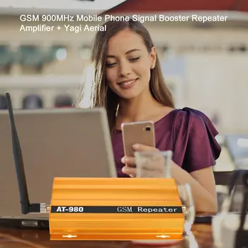 GSM 900mHz Mobilo Telefonu Signāla Pastiprinātājs Repeater Pastiprinātājs + Yagi Antenu Full-Duplex Single-Port Design-980