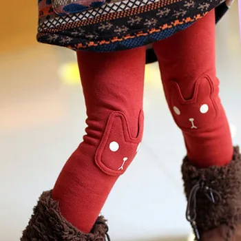 Gudrs Trušu Iespiesti Meiteņu Zeķes Ziemas Baby Girl Apģērbu Izšūti Stiept Sabiezējumu Plīša Legging Bērnu Siltas Bikses