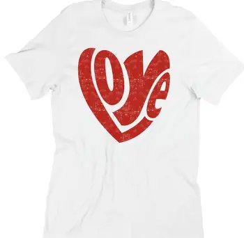Gudrs Vairāk Mīlestības 70 Iedvesmoja Dāmas Tee Vasaras Sarkana Sirds, Dizains, Grafiskais T Plus Lieluma Baltas Kokvilnas Vintage Salds Gadījuma Tshirt