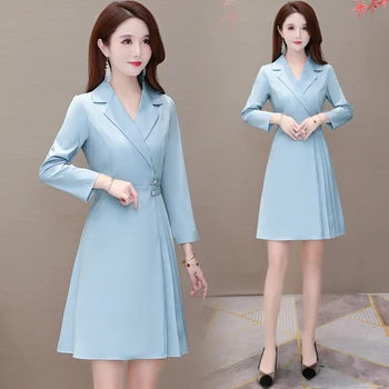 HAYBLST Zīmola Sieviete Profesionālās Kleita 2020. Gadam Kleitas, Pavasara Sieviešu Kritums Apģērbu Plus Size4XL korejiešu Style Long Sleeve Drēbes