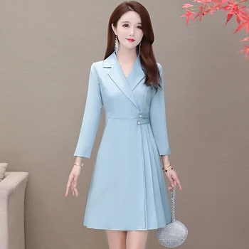 HAYBLST Zīmola Sieviete Profesionālās Kleita 2020. Gadam Kleitas, Pavasara Sieviešu Kritums Apģērbu Plus Size4XL korejiešu Style Long Sleeve Drēbes