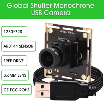HD Kameras Modulis Pasaules Slēdža ātrgaitas 720P 60fps 1MP Webcam UVC Plug Spēlēt Melns /Balts Melnbalto Sensoru, USB Kameras Modulis