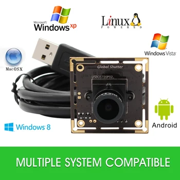 HD Kameras Modulis Pasaules Slēdža ātrgaitas 720P 60fps 1MP Webcam UVC Plug Spēlēt Melns /Balts Melnbalto Sensoru, USB Kameras Modulis