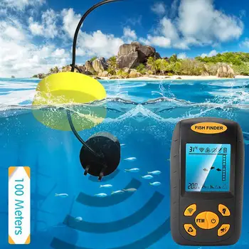 HiMISS Vadu Portatīvo Zivju Signalizācijas Sonar Fishfinder Zvejas Vilinājums Echo Sounder Zvejas Finder Sensora Leņķis Fishfinder
