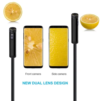 Ir 2021. Jaunākās Dual Objektīvs Endoskopu, 2MP 1080P HD USB-C Android Tālrunis Endoskopu Kamera 8mm Ūdensnecaurlaidīgs Galvu Ar Gaismas Borescope