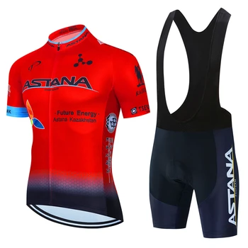 Ir 2021. Team ASTANA Riteņbraukšana Svīteri Velosipēdu Valkāt drēbes, kas Ātri Sauss kombinezoni ar krūšdaļu gēla Komplekti Apģērbu Ropa Ciclismo uniformes Maillot Sports Wear