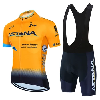 Ir 2021. Team ASTANA Riteņbraukšana Svīteri Velosipēdu Valkāt drēbes, kas Ātri Sauss kombinezoni ar krūšdaļu gēla Komplekti Apģērbu Ropa Ciclismo uniformes Maillot Sports Wear