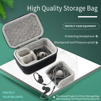 Izturīga somiņa Uzglabāšanai Kaste, lai QULOOS QA361 HiFi MP3 Atskaņotājs Sony M7 M9 Z1R Austiņas Austiņas Aizsardzības Ādas Gadījumā