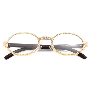 JASPEER Dimanta Apaļas Saulesbrilles Vīriešiem, Sievietēm Luksusa Zīmolu Dizainera Plastmasas Rāmis, Violetā Rhinestone Punk Goggle Brillēm