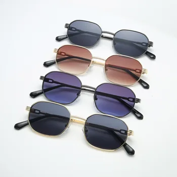JASPEER Ovālas formas Saulesbrilles Sievietēm, Vīriešiem Retro Punk Saulesbrilles Metāla Rāmis Slīpuma Saules Brilles Ēnu UV400 Braukšanas Fashion Eyewear